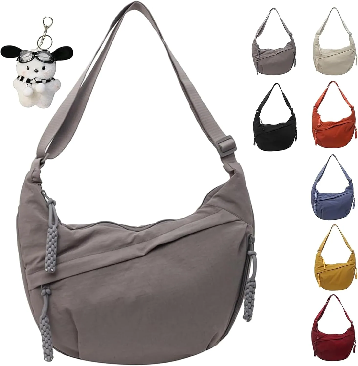 Preferable Crossbody Bag Preferable Women's Fashion Plain Color Nylon Crossbody Bag Crescent Shoulder Bag