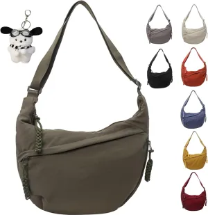 Preferable Crossbody Bag Preferable Women's Fashion Plain Color Nylon Crossbody Bag Crescent Shoulder Bag