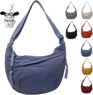 Preferable Crossbody Bag Preferable Women's Fashion Plain Color Nylon Crossbody Bag Crescent Shoulder Bag