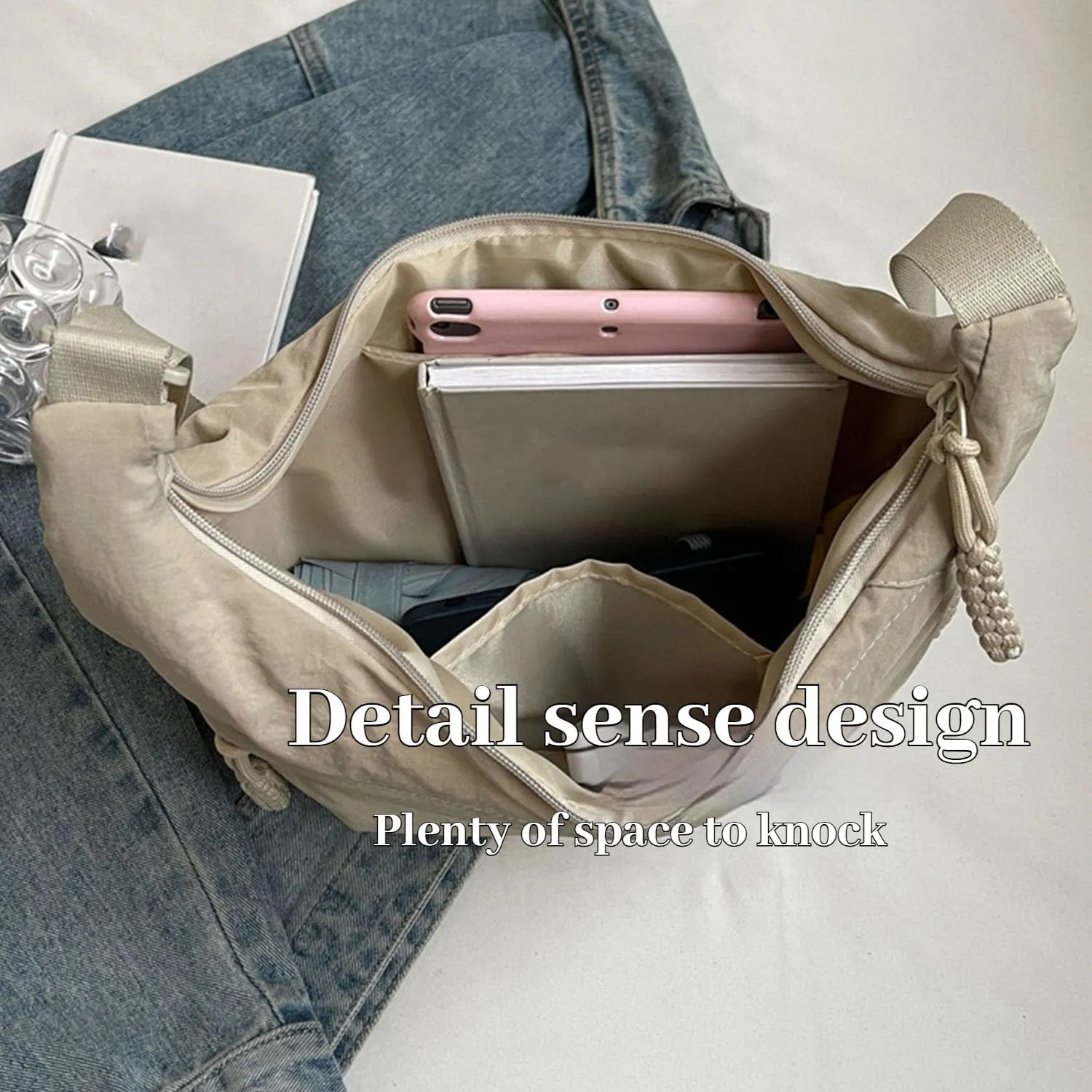 Preferable Crossbody Bag, Preferablen Women's Fashion Plain Color Nylon Crossbody Bag