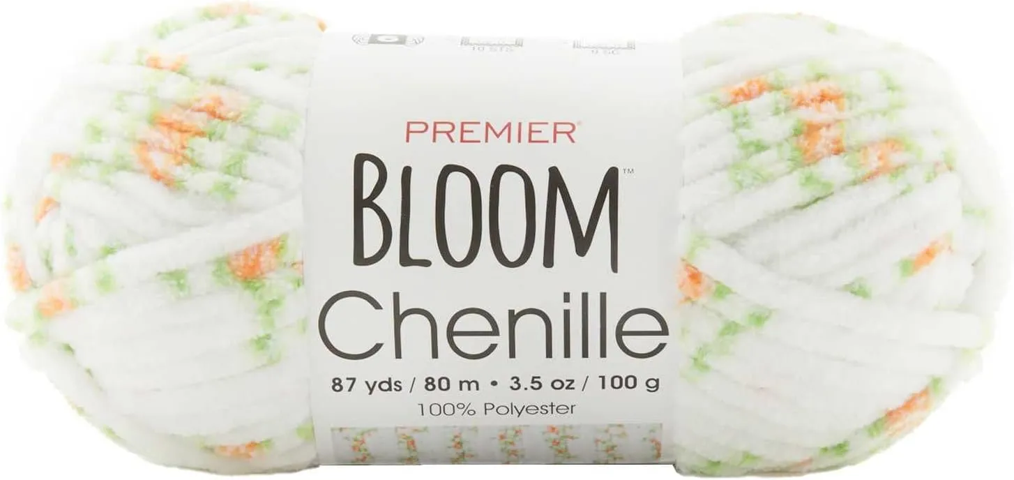 Premier Yarns Bloom Chenille Marigold 2099-03 (3-Skeins - Same Dye Lot) Weight S Bulky #6 Polyester Yarn for Crocheting and Knitting with Project Bag