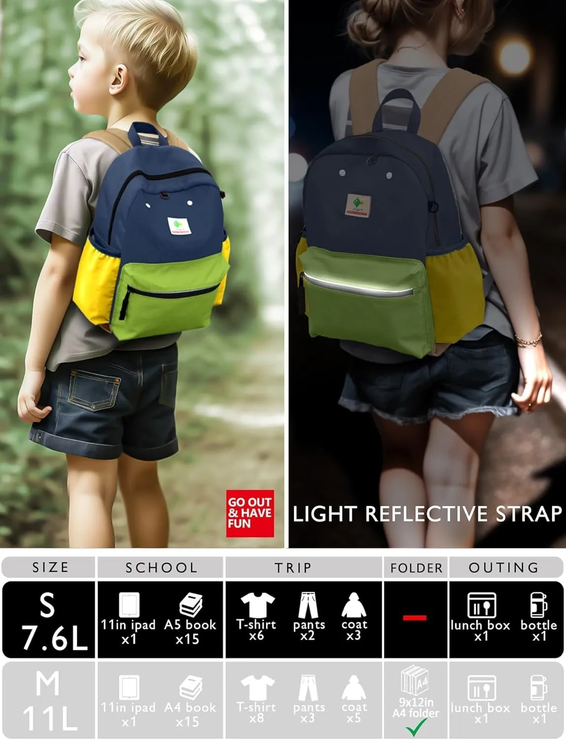 Preschool Backpack For Boys Girls, Mini Backpack For School & Travel, Child Backpacks, Kindergarten Elementary Toddler bag, 11" H, For Kids 2-4, Small