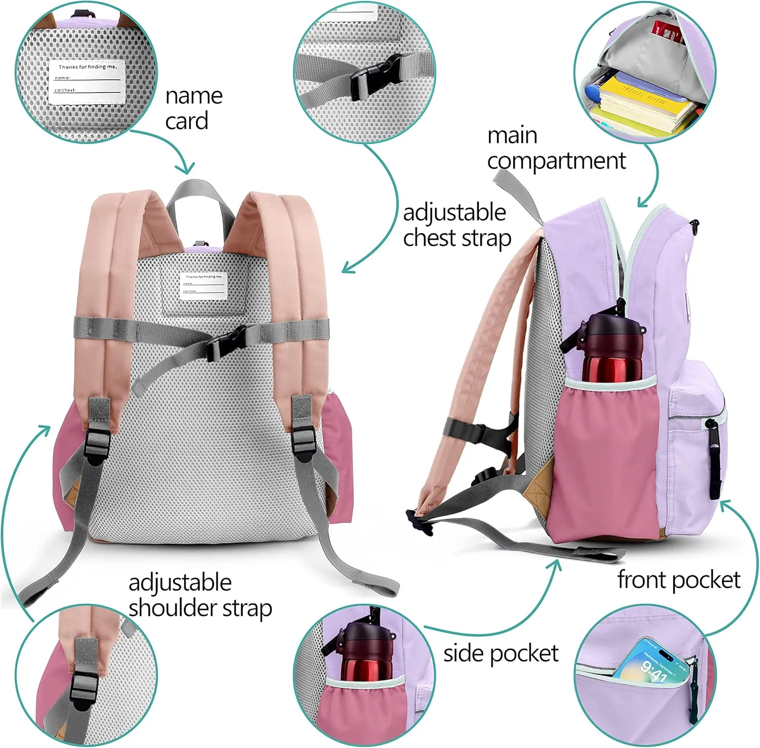 Preschool Toddler Backpack For Boys Girls, School Mini & Travel, Small Kids Child Backpacks, Kindergarten Elementary bag, 12" H, 2-4