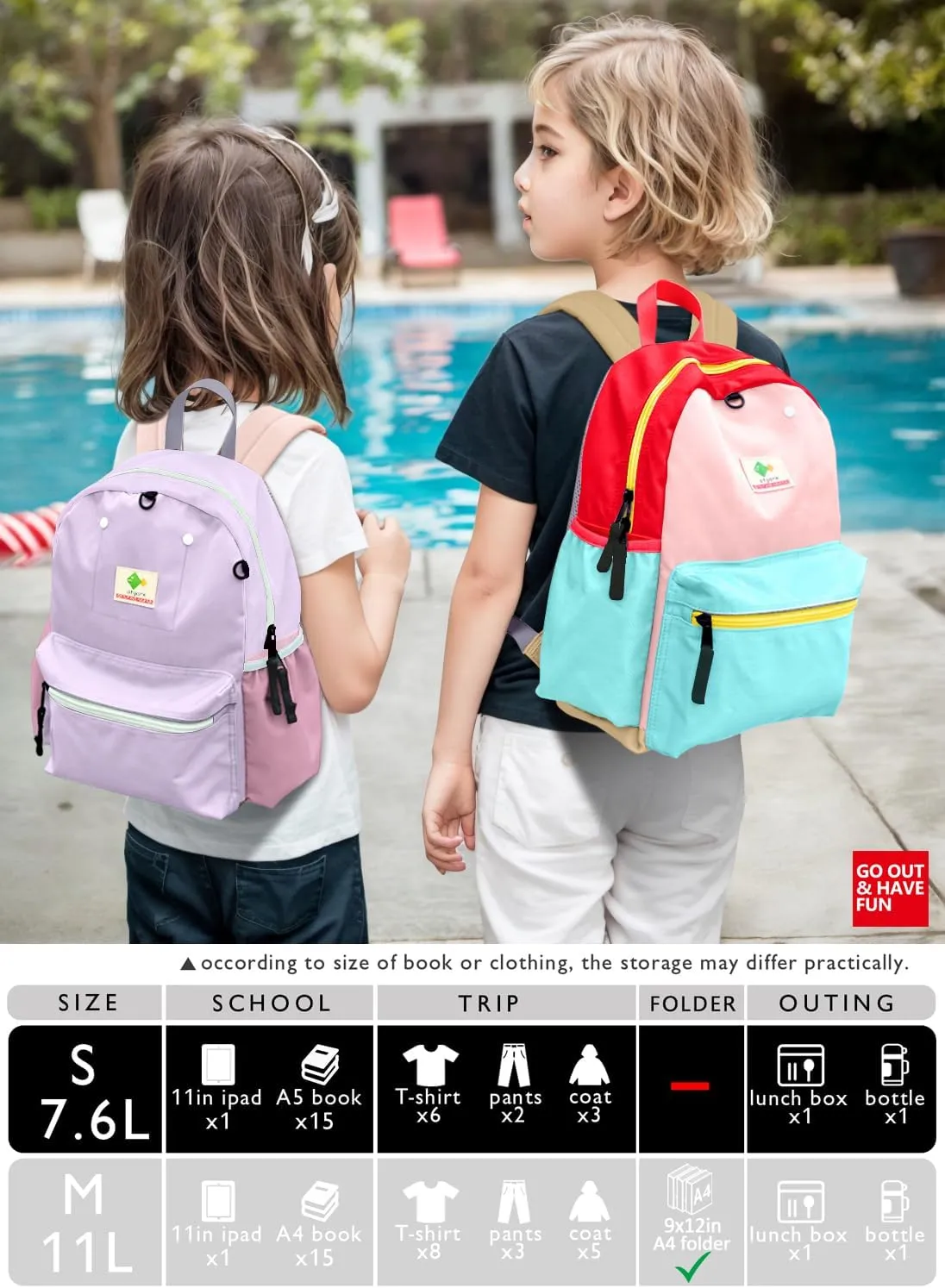 Preschool Toddler Backpack For Boys Girls, School Mini & Travel, Small Kids Child Backpacks, Kindergarten Elementary bag, 12" H, 2-4