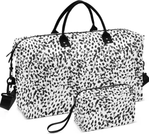 Print Abstract Animal Skin Duffel Bag for Travel Cosmetic Bags Set, Cute Womens Garment Duffel Bag Overnight Bag