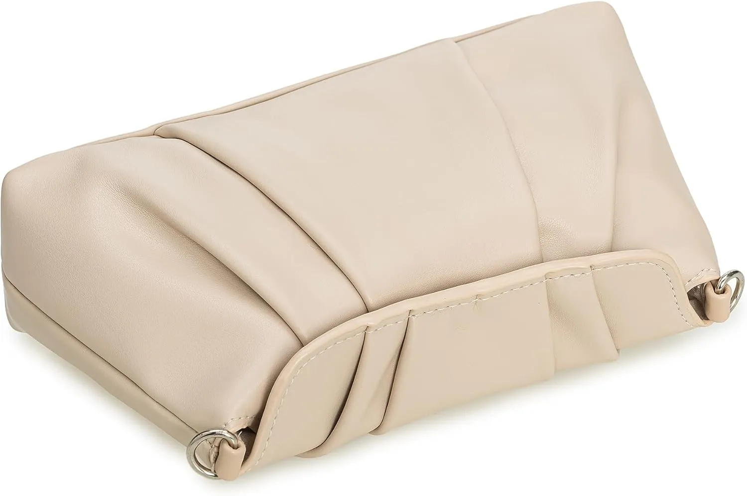 PU Clutch Handbag for Women Evening Bag Formal Dressy Purse with Pearl Strap