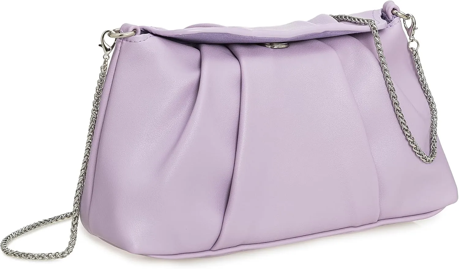 PU Clutch Handbag for Women Evening Bag Formal Dressy Purse with Pearl Strap