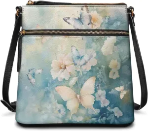 PU Crossbody Bags for Women Large Multiple Pockets Bag Fashion Sling Hobo Bag with Zipper for Working Shopping