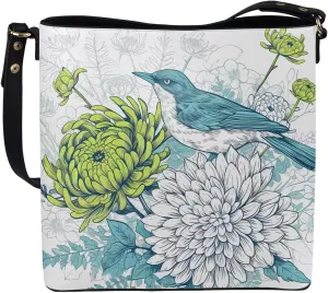 PU Leather Purse for Women Vintage Floral Bucket Tote Bag Crossbody Hobo Handbag, Skulls Satchel Shoulder Tote Bags