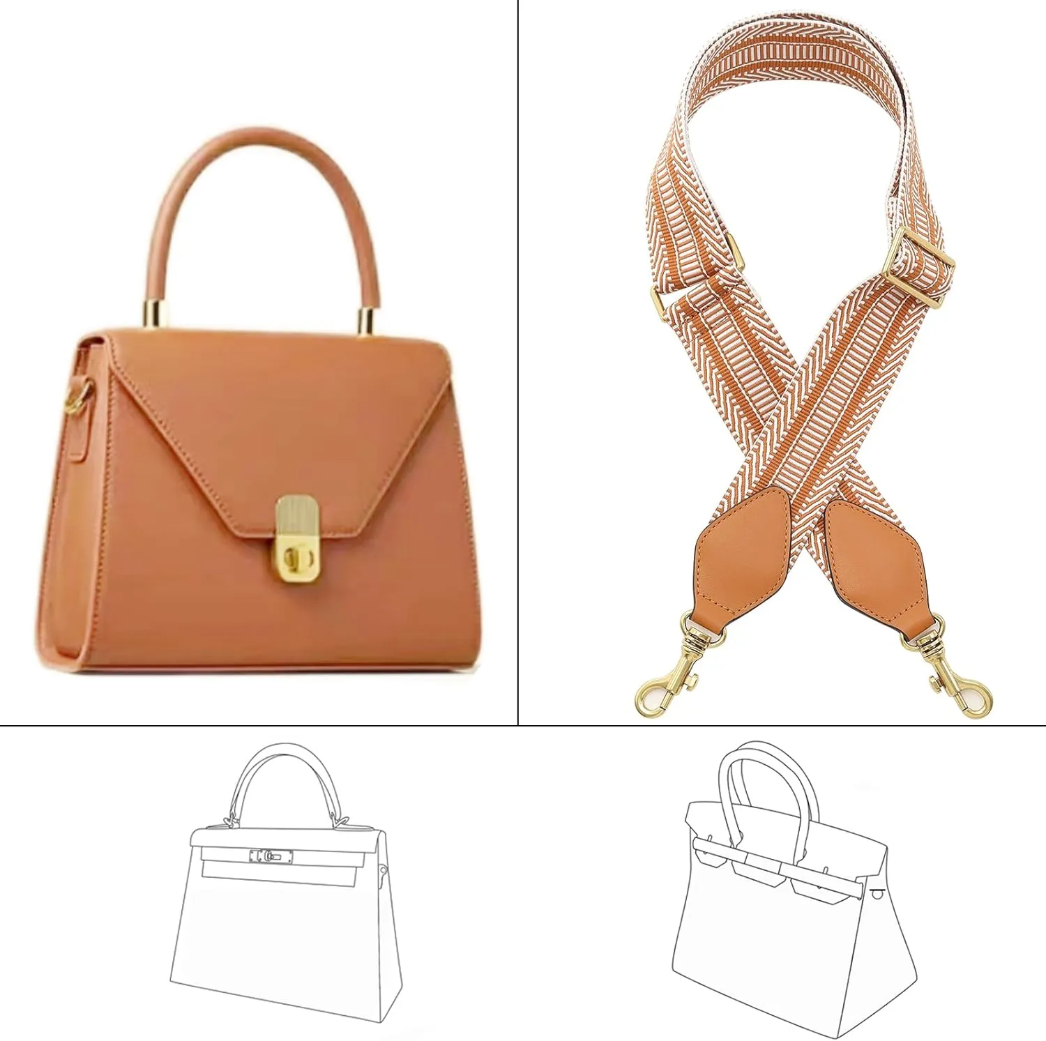 Purse Strap Replacement Crossbody Wide Shoulder Strap Adjustable Canvas Straps Handbag Strap Replacement Belts