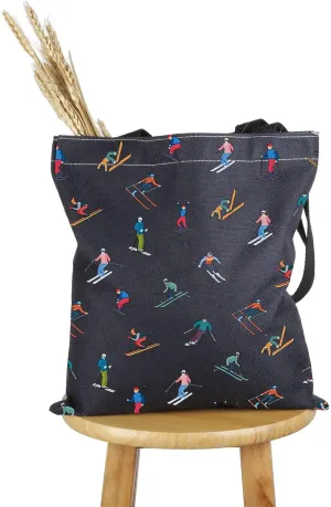 PWHAOO Skiing Lover Gift Snowboarder Tote Bag Ski Team Skier Handbag Winter Sports Lover Gift