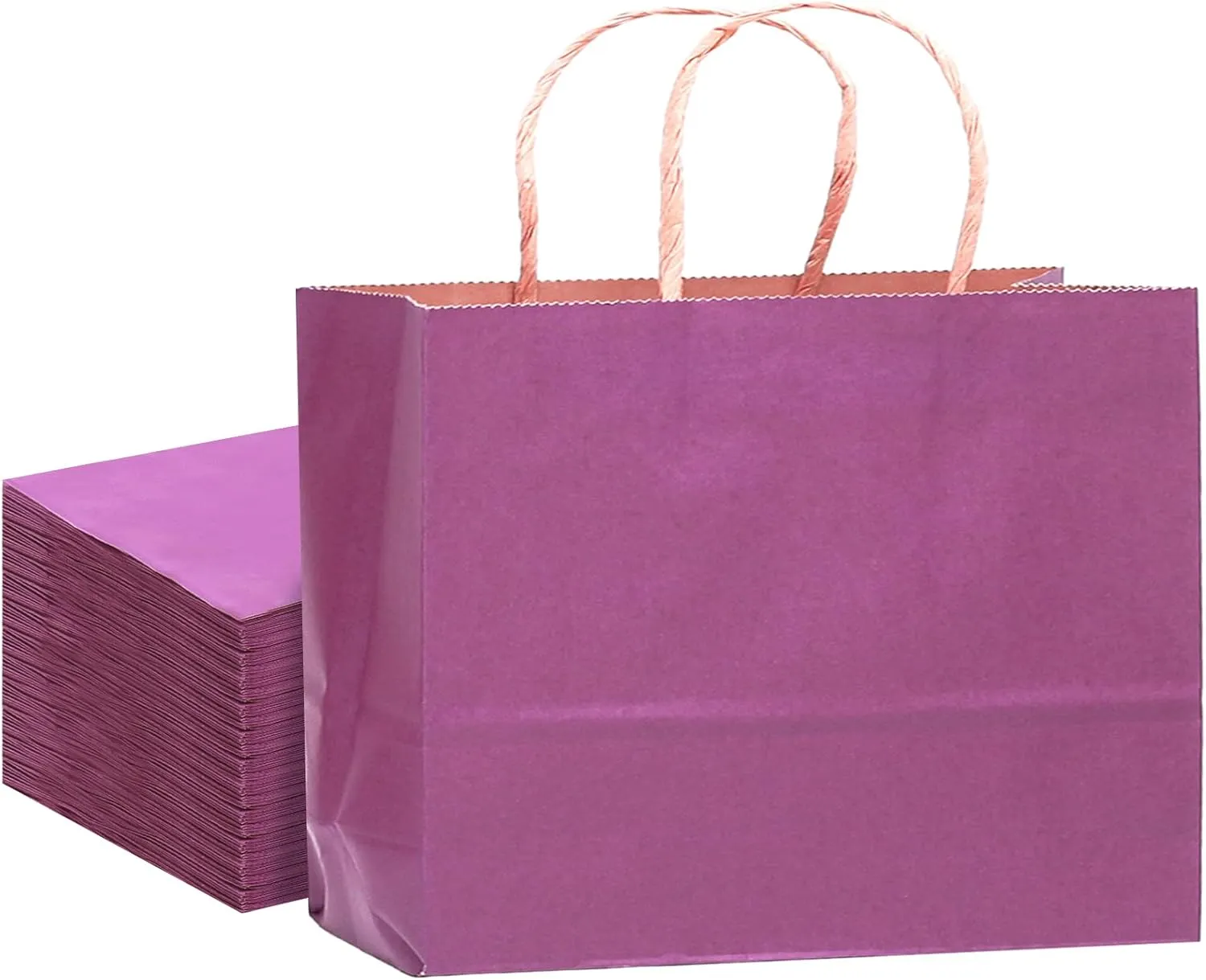 qiqee 13"x4.5"x10" Large Gift Bag with Handles Bulk 32PCS Gift Paper Bags Purple Bags Multiple Uses (Wide Large)