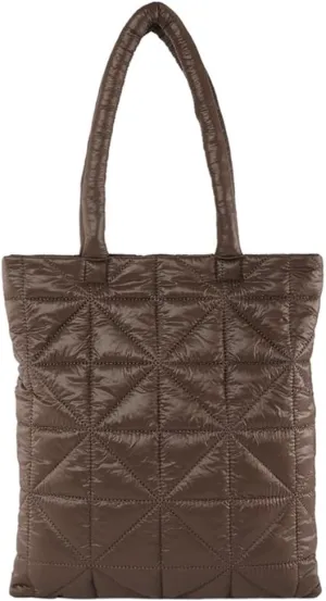 Quilted Tote Bags for Women Lightweight Padding Down Cotton Shoulder Bag Padded Large Handbag Top Handle Purse