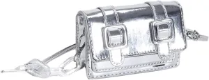 QWINEE Women's Buckle Decor Flap Bag Minimalist Shoulder Handbag Chain Detail Clutch Purse Solid Crossbody Bags