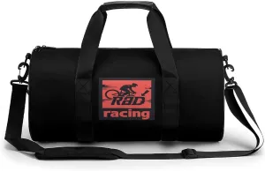 Rad Racing Cycling Bikes Round Barrel Gym Sport Bag Small Travel Duffel Bags Reusable Tote for Men Women