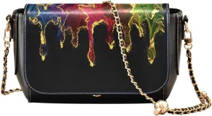 Rainbow Copy Space Marble Vintage Abstract Watercolor Crossbody Bags Womens Fall Shoulder Bags with Adjustable Strap Large Sling Bag