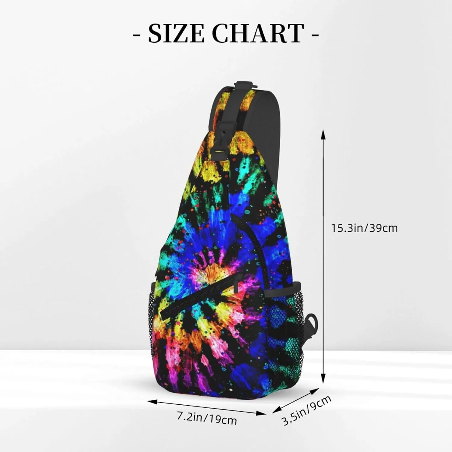 Rainbow Tie Dye Sling Backpack Chest Bag Crossbody Shoulder Bag Gym Cycling Travel Hiking Daypack For Men Women