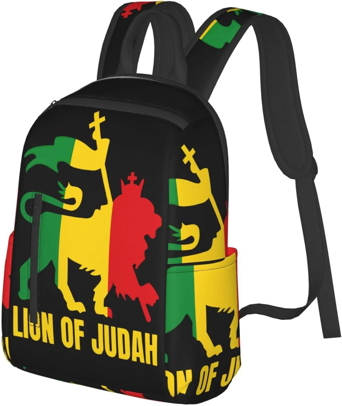 Rasta Lion Of Judah Travel Backpacks Casual Laptop Backpack Sport Rucksack Large Capacity Daypack Multi-Pockets Adjustable Strap Bag for Working Hiking