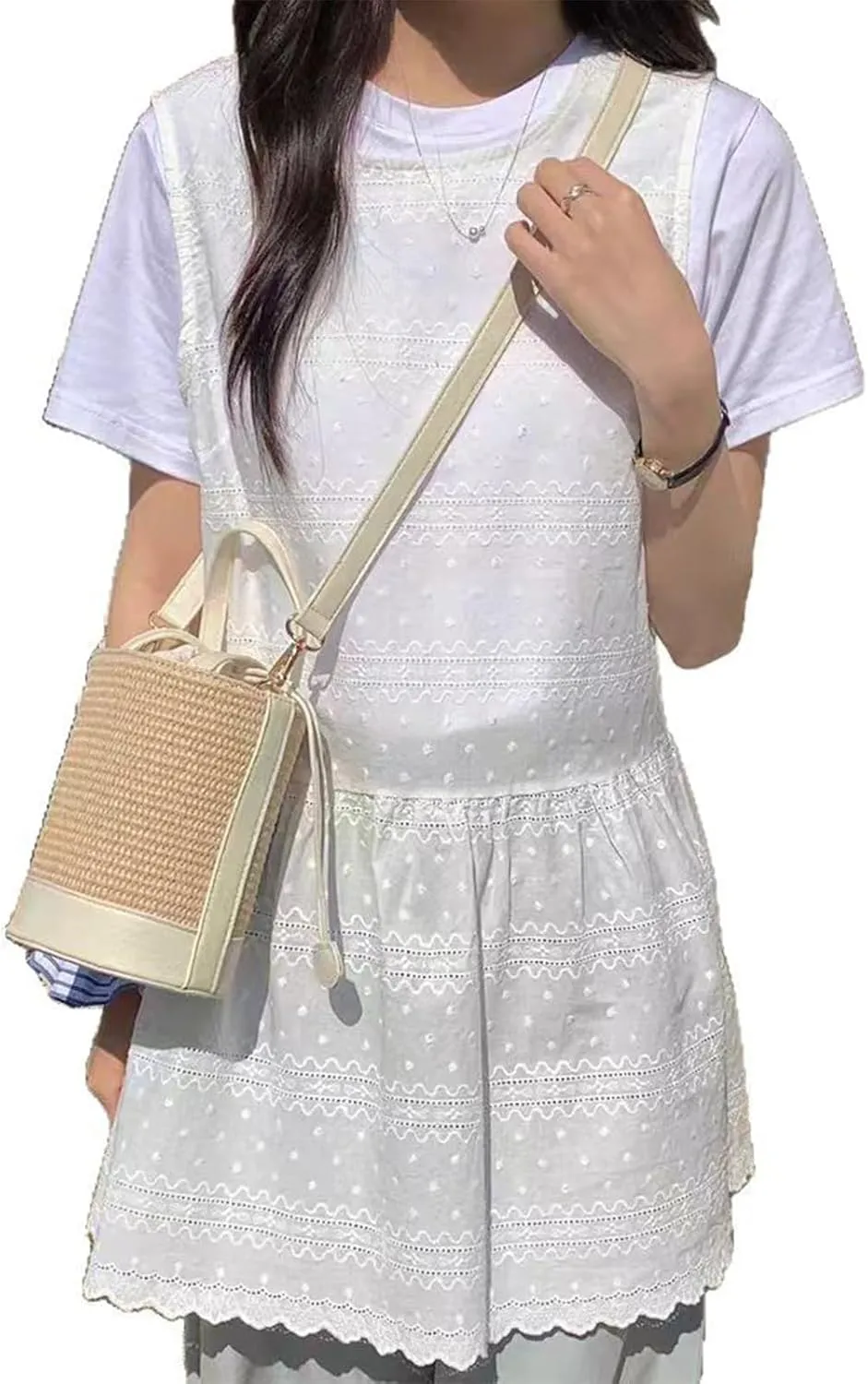 Rattan Bucket Wicker Bag Basket Handbag Cane Purse For Women，Straw Bucket Bags For Women，Basket Handbag