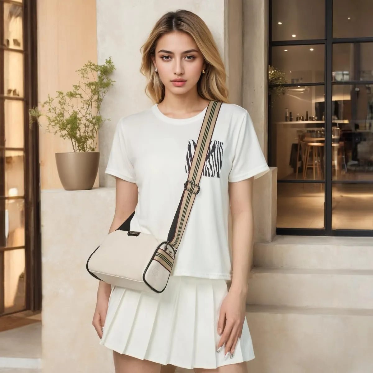 Real Leather Crossbody bags for Women Classic Shoulder Cross Body Purse Luxury Trendy Wide Strap Purses Bag
