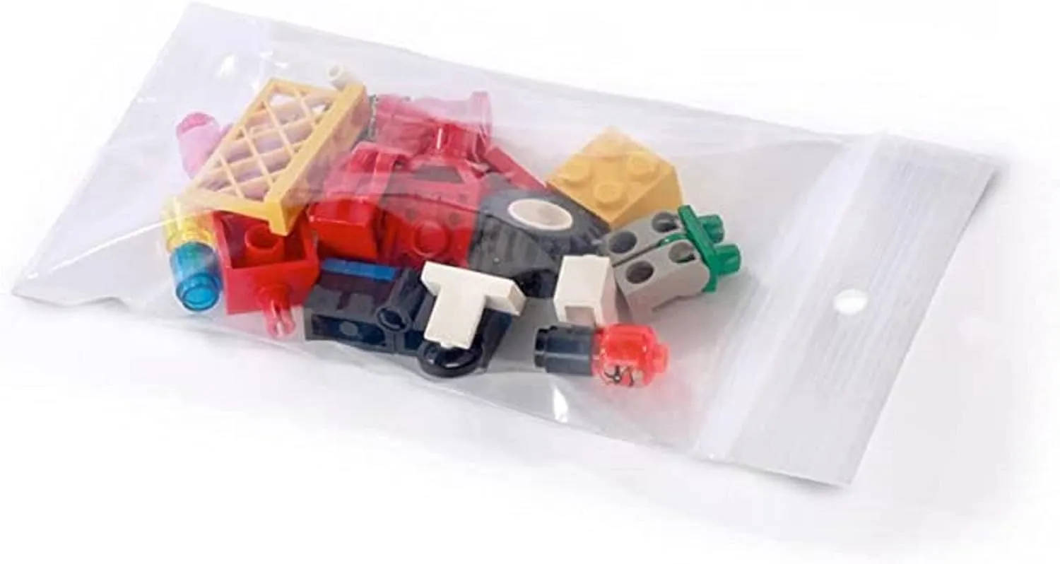 Reclosable Hang Hole Zip Poly Bags, 4Mil 6" X 4" & 1000 Bags | LDPE Material, Clear Plastic with Resealable Lock Seal Zipper | Resealable Zip Top Lock For Travel, Storage, Packaging & Shipping