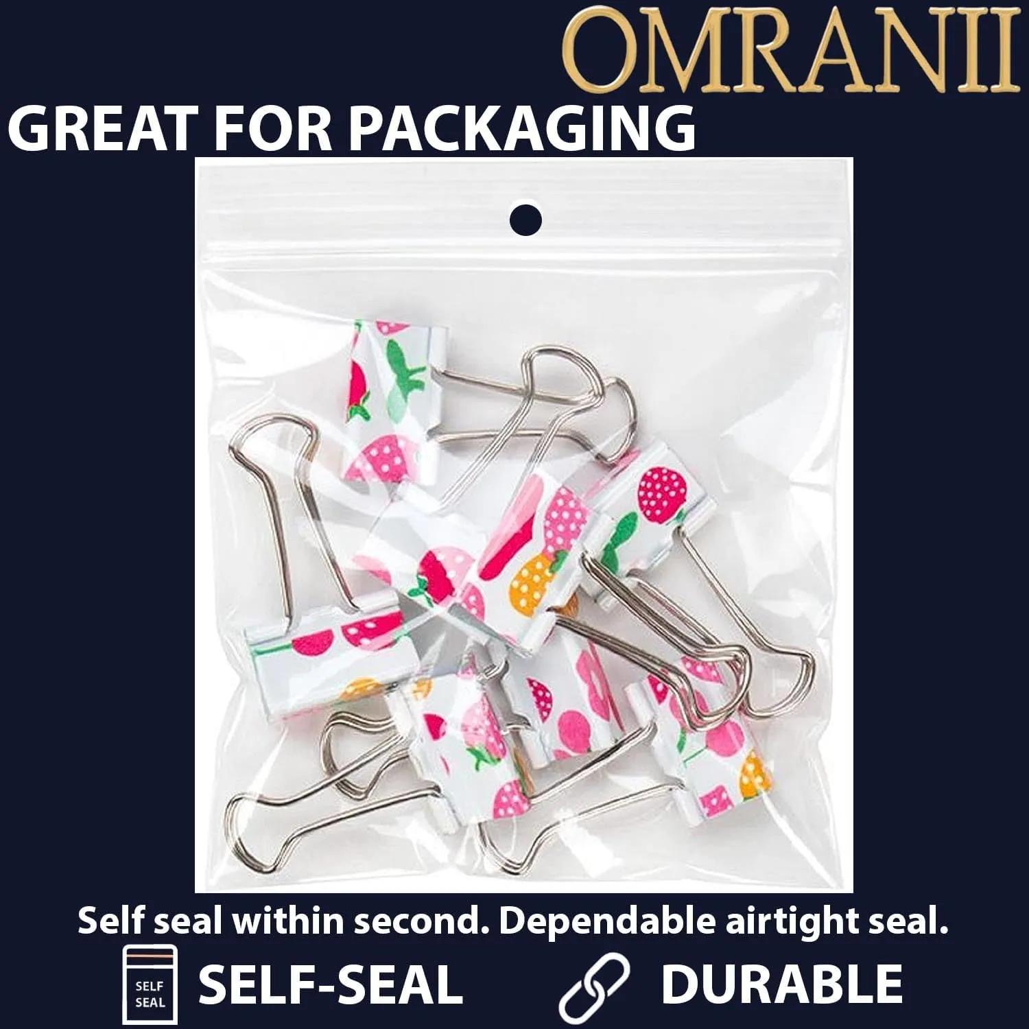 Reclosable Hang Hole Zip Poly Bags, 4Mil 6" X 4" & 1000 Bags | LDPE Material, Clear Plastic with Resealable Lock Seal Zipper | Resealable Zip Top Lock For Travel, Storage, Packaging & Shipping