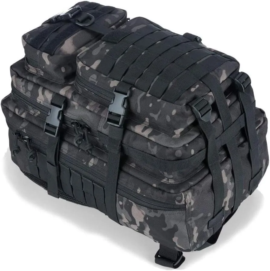 REEBOW GEAR Military Tactical Backpack Small Molle Assault Pack Army Bug Bag Backpacks Rucksack Daypack Black Camouflage