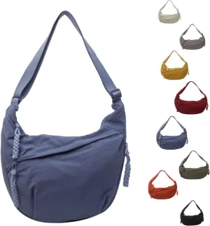 Regularlyk Crossbody Bag, Limorence Women's Fashion Plain Color Crescent Nylon Crossbody Bag Multiple Pockets