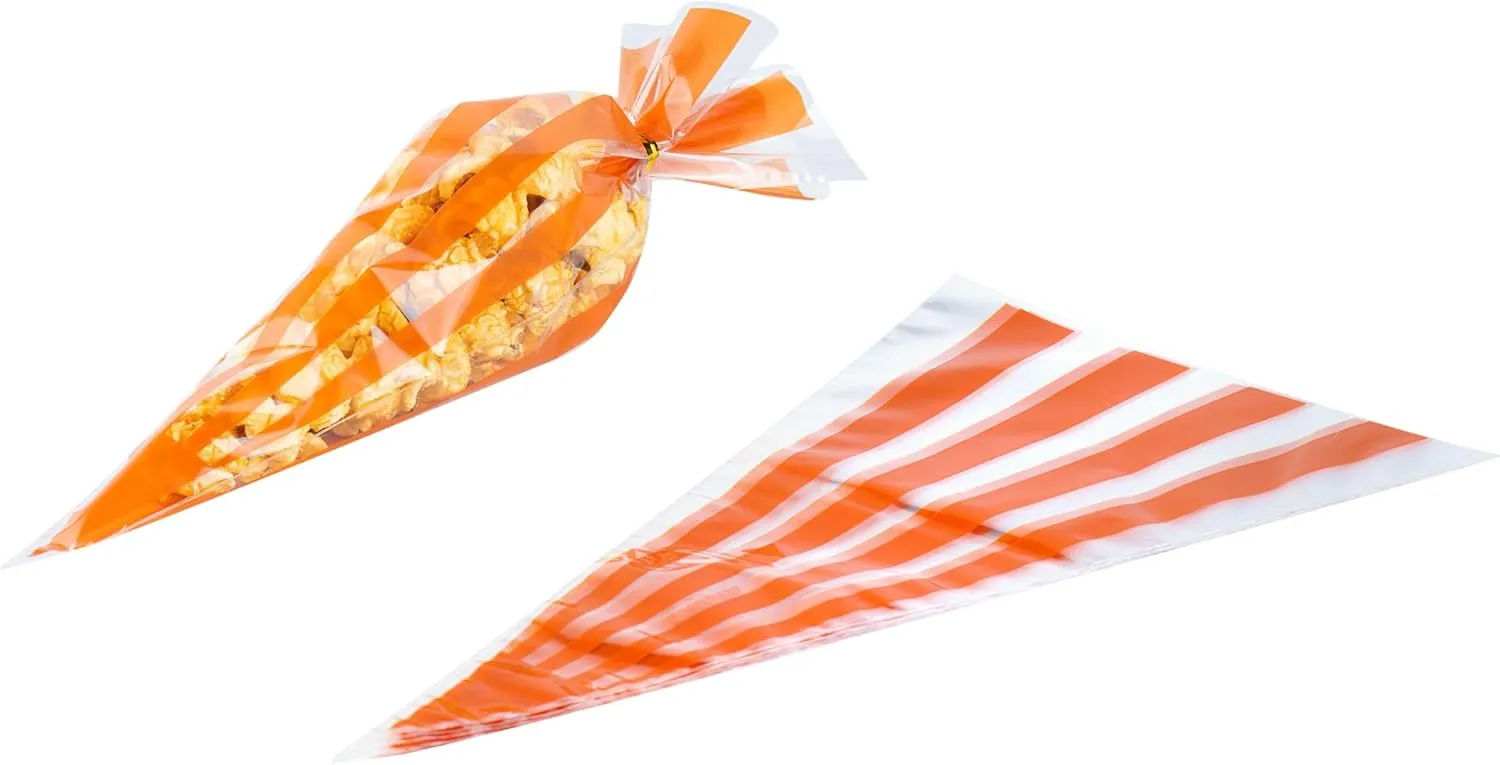 Restaurantware - Bag Tek 5.9 x 11 Inch Candy Bags, 8000 Gusseted Printed Candy Bags - Striped, Twist Ties Sold Separately, Plastic Candy Bags, Heat Sealable, For Holding Candies