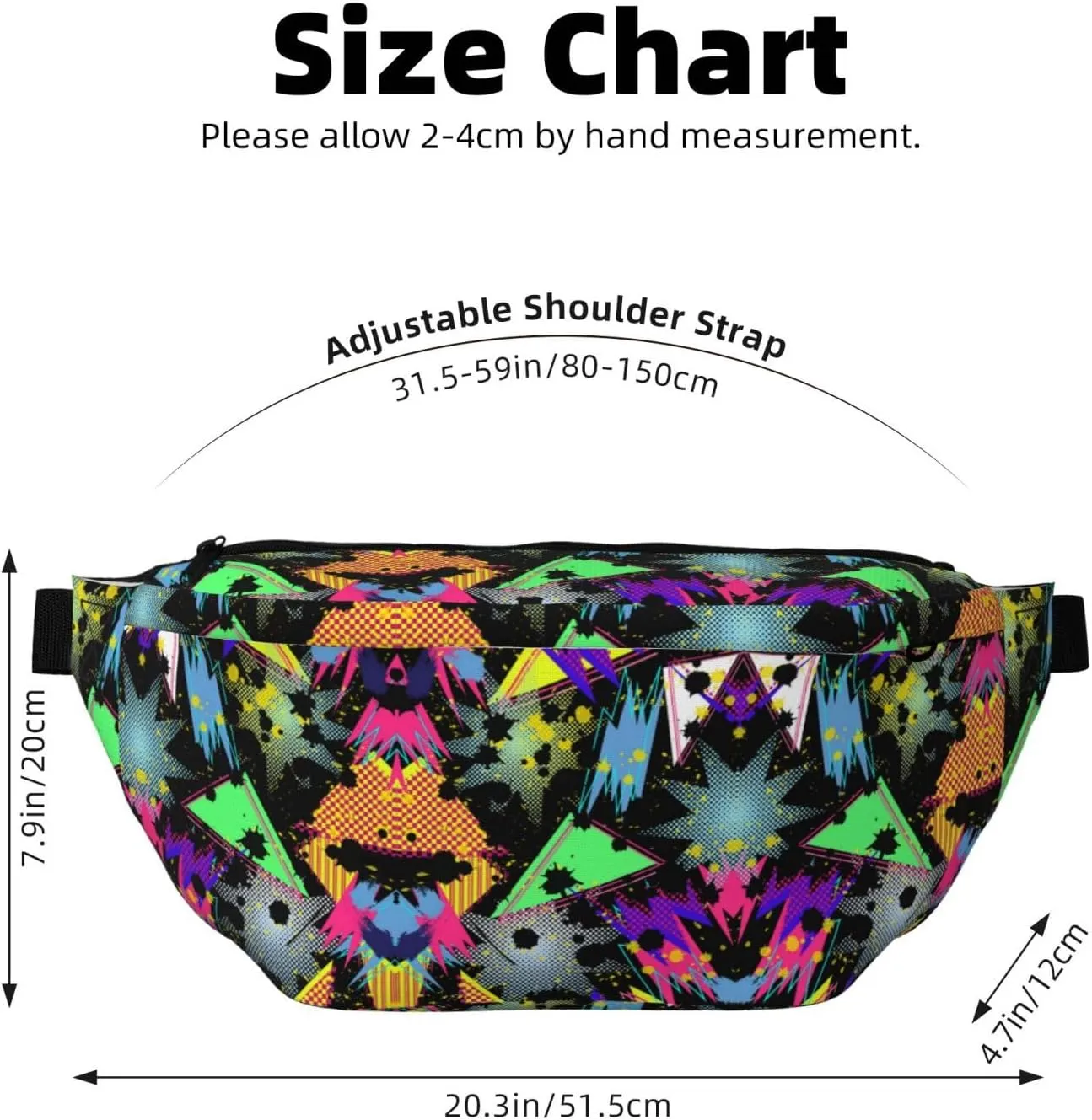 Retro 80s 90s Crossbody Waist Bag,Fashion Fanny Pack Large Belt Bags for Men Women Sports Travel Work