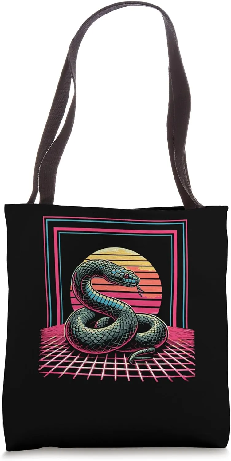 Retro Snake Futuristic Wavelength for Python Owners Tote Bag