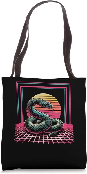 Retro Snake Futuristic Wavelength for Python Owners Tote Bag