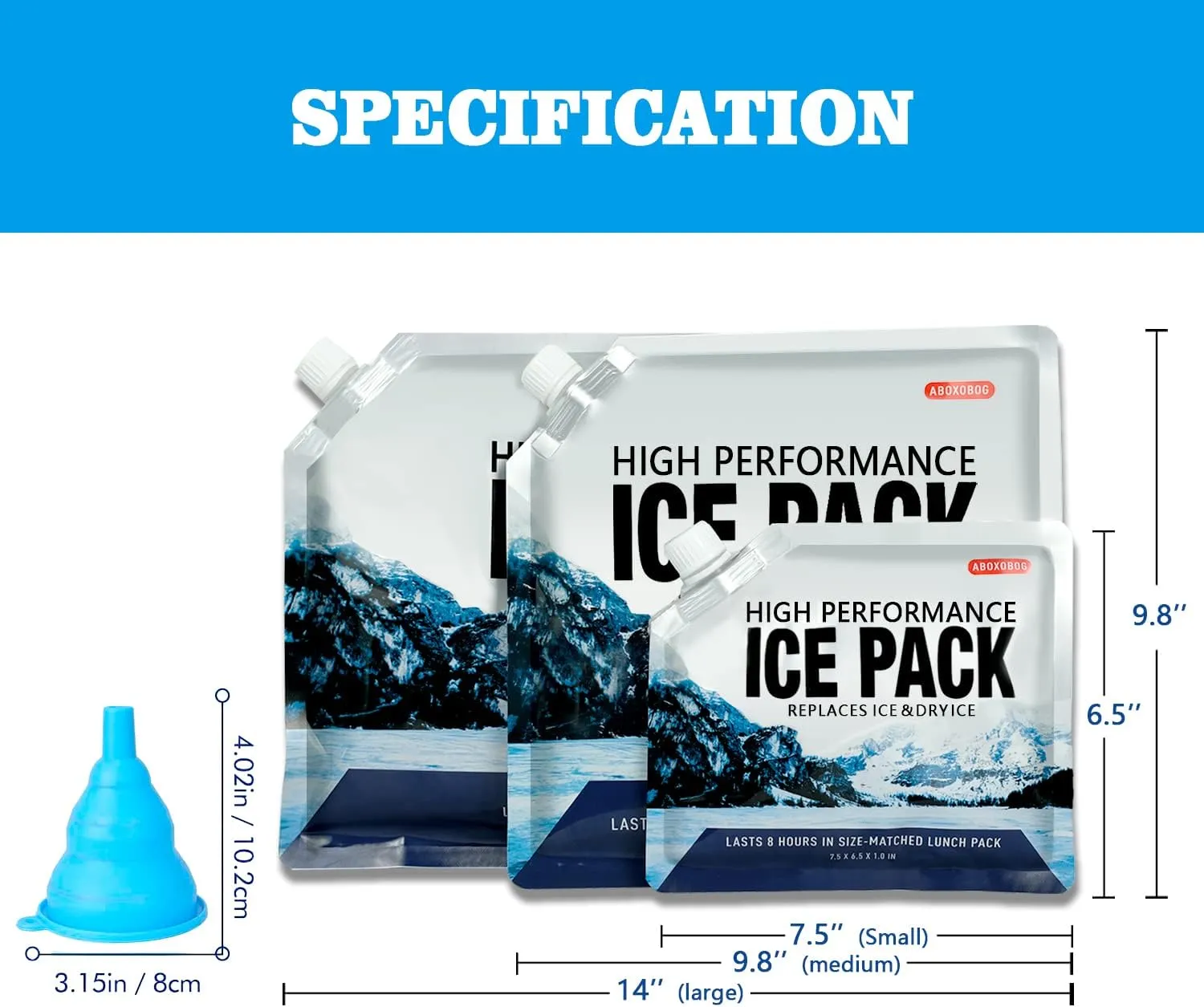 Reusable Ice Packs for Coolers Long Lasting Gel Freezer Packs for Cooler Bag Backpacks, Lunch Box, Cooler Bag, Keeps Food Cold Fresh (Small Set of 4)