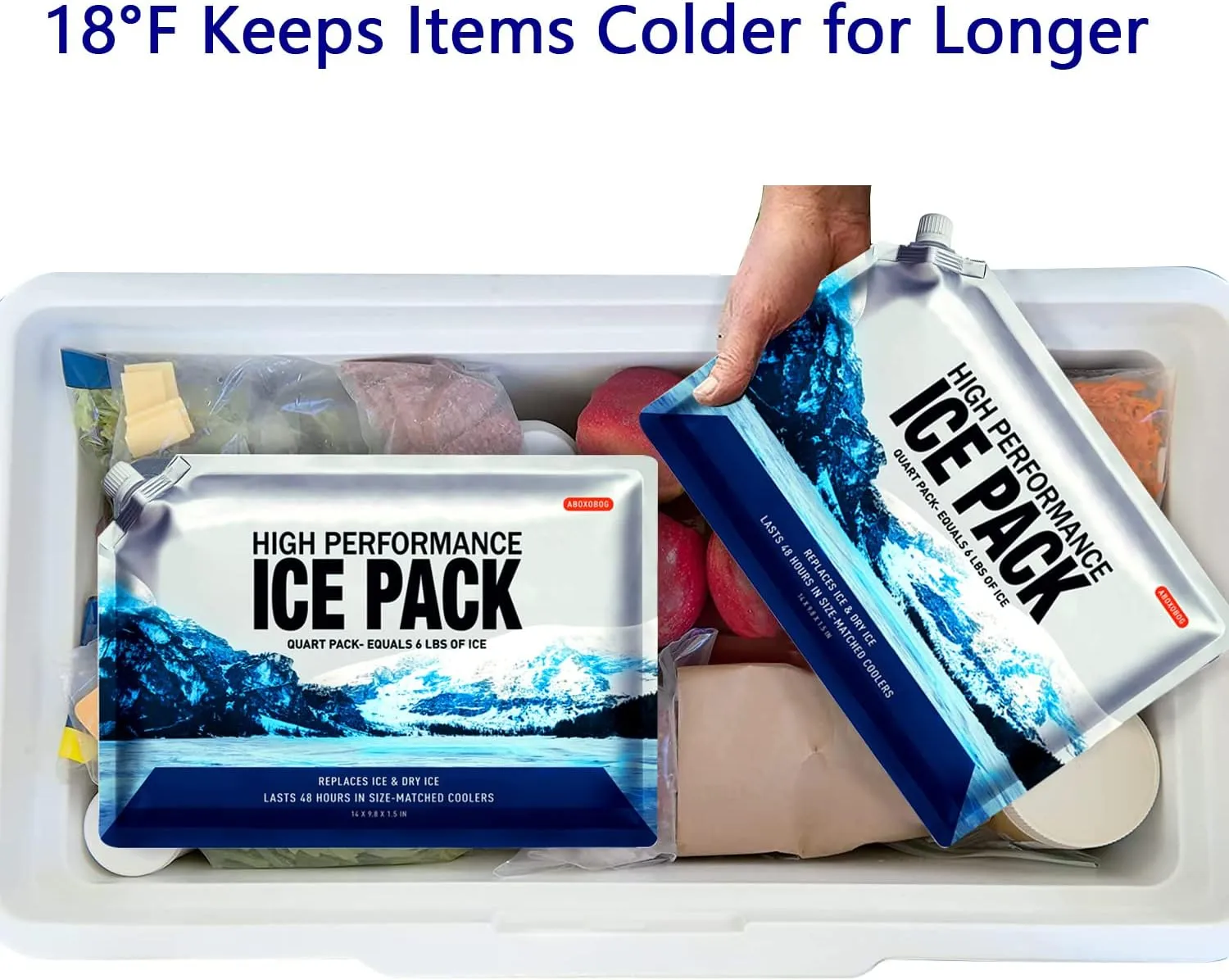 Reusable Ice Packs for Coolers Long Lasting Gel Freezer Packs for Cooler Bag Backpacks, Lunch Box, Cooler Bag, Keeps Food Cold Fresh (Small Set of 4)