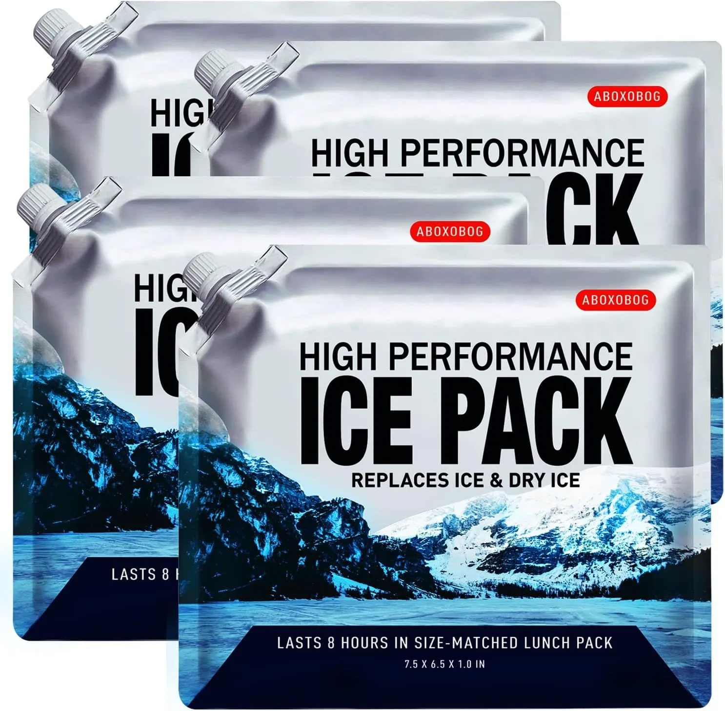 Reusable Ice Packs for Coolers Long Lasting Gel Freezer Packs for Cooler Bag Backpacks, Lunch Box, Cooler Bag, Keeps Food Cold Fresh (Small Set of 4)