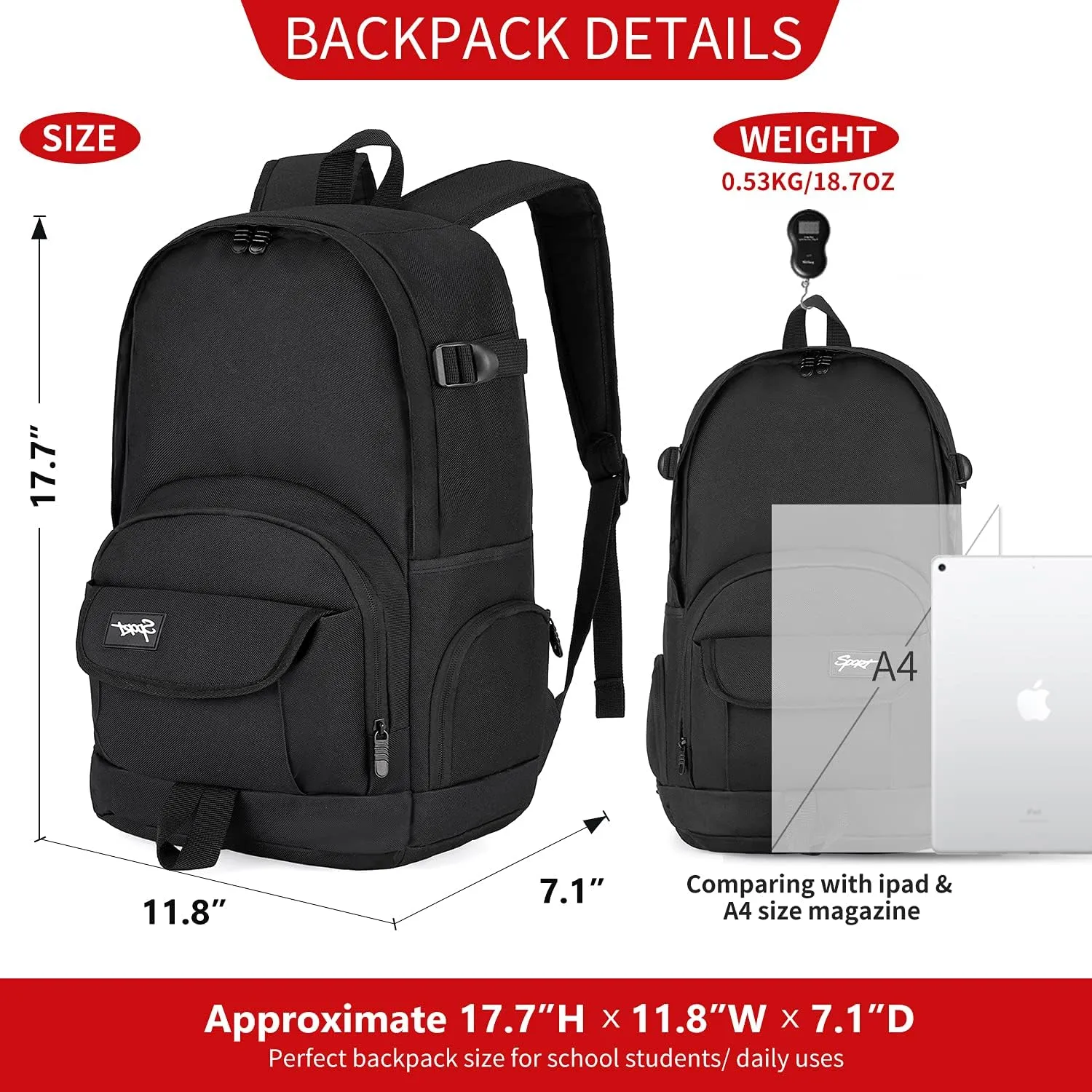 rickyh style Boys and Girls Kids Backpacks, Lightweight Backpack 18.5 x 13.75 x 8.75 Inches lunch bags 10 x 8 x 3.18 Inches Kids Backpacks for School and Travel, BPA Free