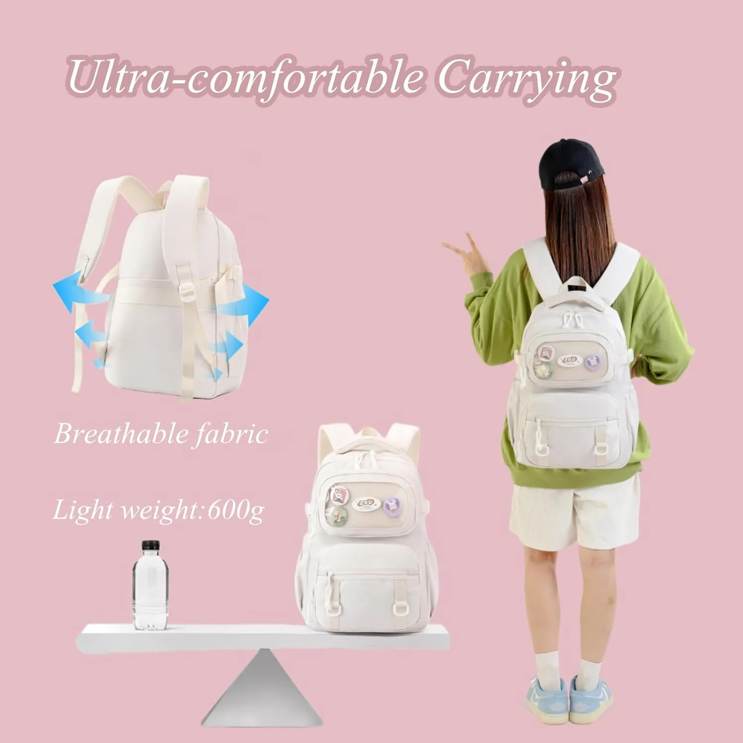 Rolling Backpacks for Girls Plain School Backpack Cute Girls Backpack with Wheels