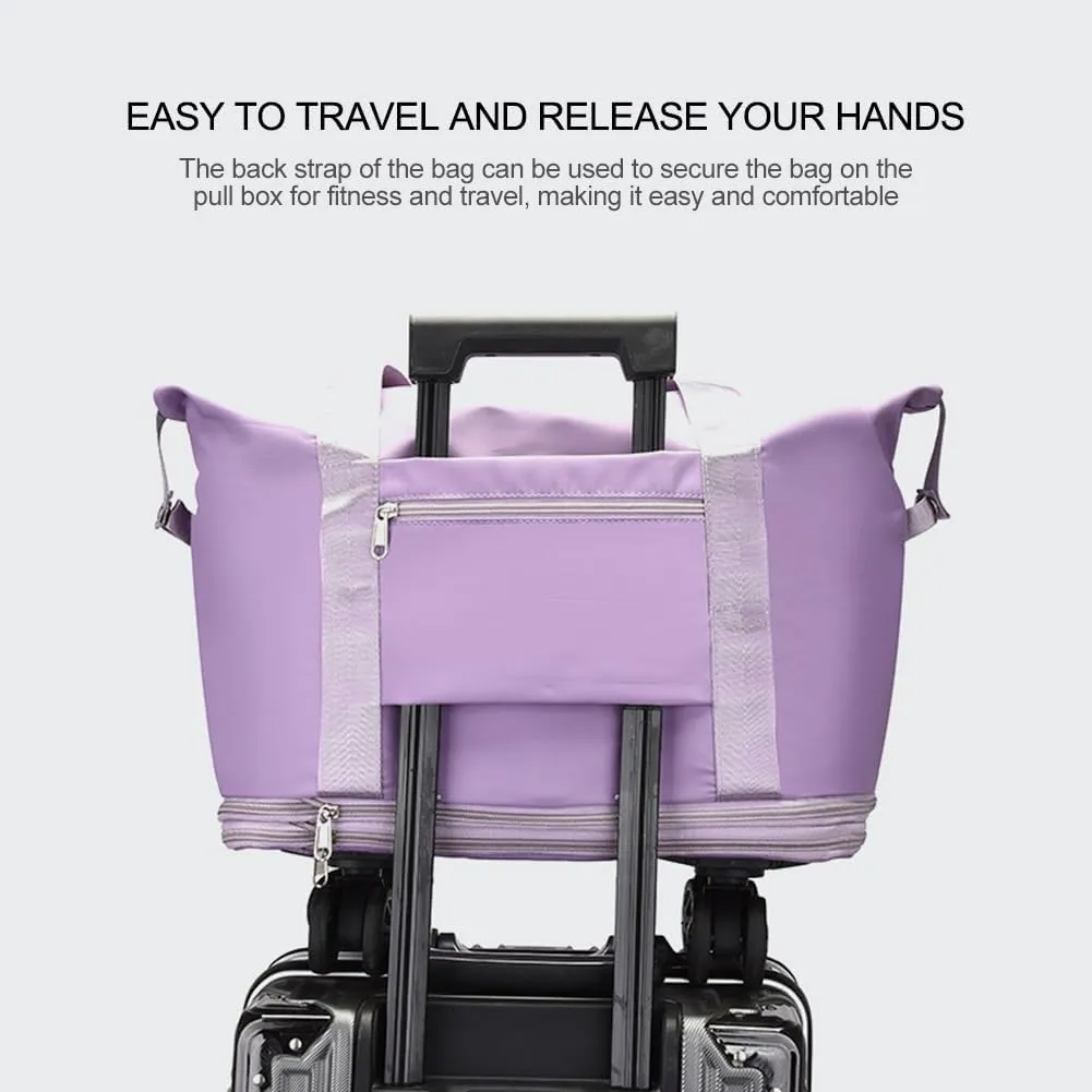 Rolling Expandable Foldable Duffle Bag for Travel with Wheels, Rolling Luggage bag, Carry-on Large Duffel Bag Large Weekend Bag (gray)