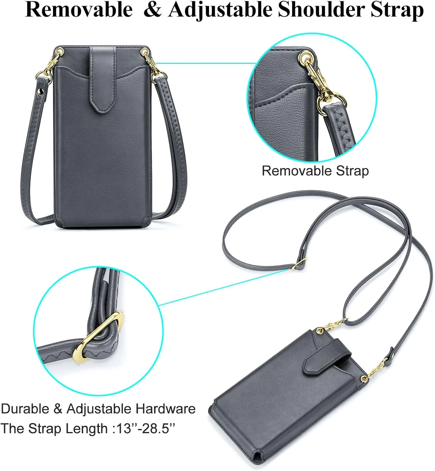 RONSIN Small Crossbody Phone Bag for Women Cell Phone Purse Wallet Mini Shoulder Bag with RFID Card Slots