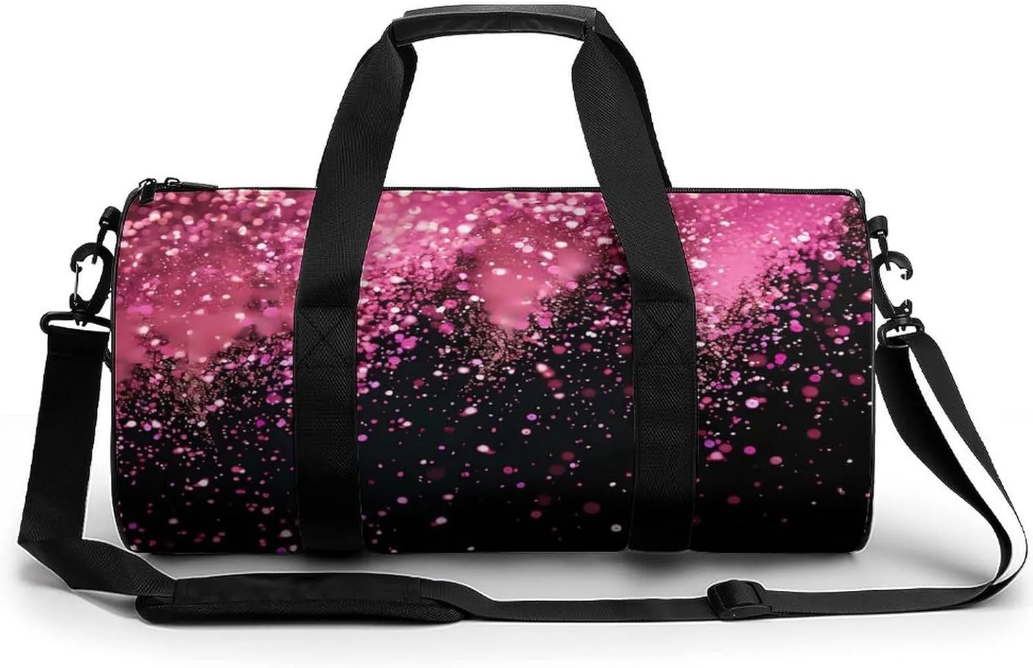 Rose Gold Particles Gym Bag Lightweight Carry On Duffel Bag Athletic Sports Travel Bag Weekender Bag for Men Women
