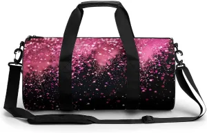 Rose Gold Particles Gym Bag Lightweight Carry On Duffel Bag Athletic Sports Travel Bag Weekender Bag for Men Women