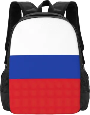 Russian Flag Print Personal Item Travel Bag,Perfect Travel Backpack Carry On Flight Approved Laptop Backpack