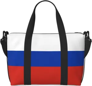Russian flag print Travel Duffle Bag,Weekender Bags,Gym Duffel Bag,Luggage Duffle Overnight for Women Men