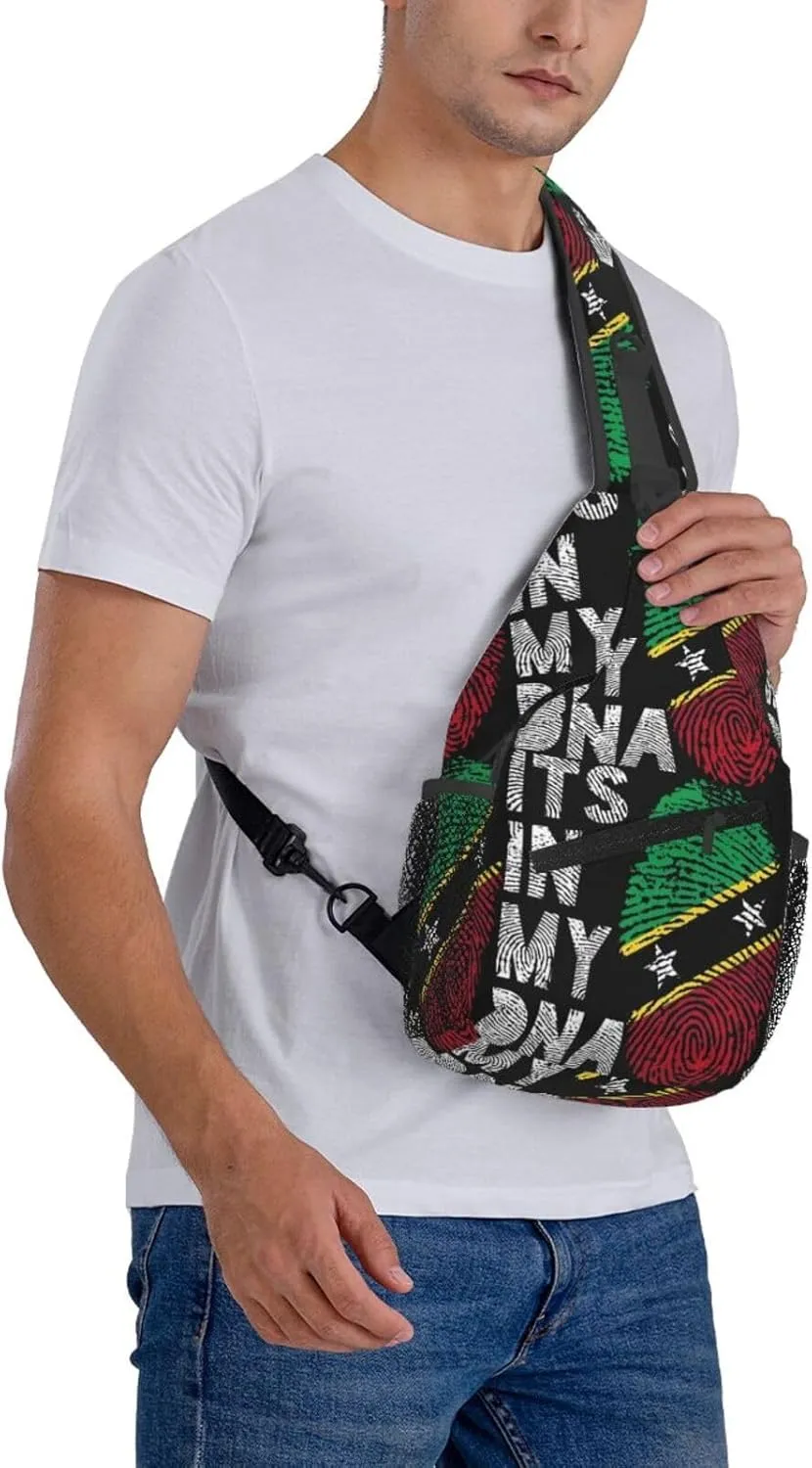 Saint Lucia Flag Sling Bag Adjustable Chest Bags Casual Crossbody Bag Travel Shoulder Backpack