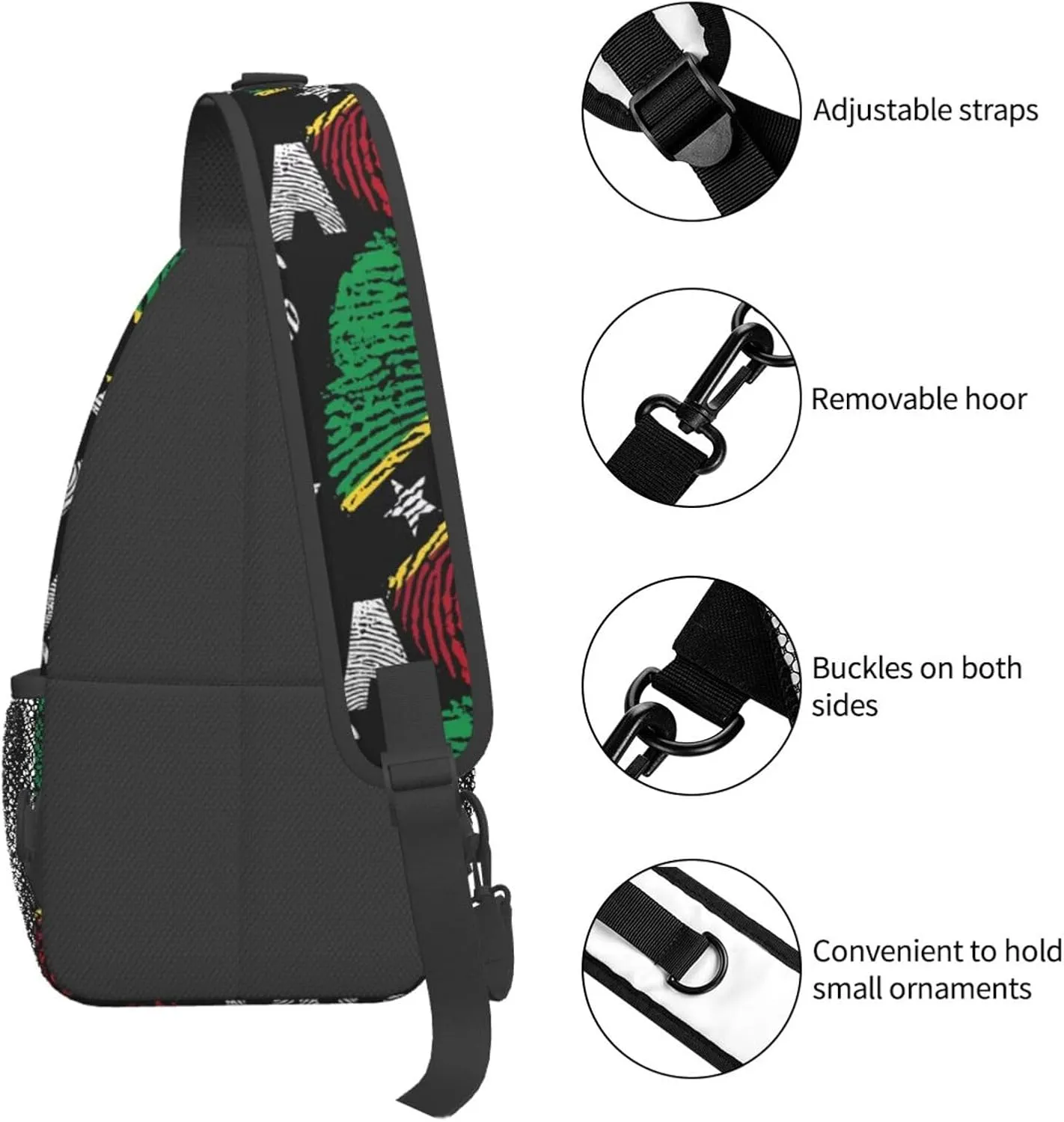 Saint Lucia Flag Sling Bag Adjustable Chest Bags Casual Crossbody Bag Travel Shoulder Backpack