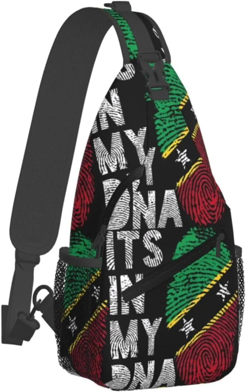 Saint Lucia Flag Sling Bag Adjustable Chest Bags Casual Crossbody Bag Travel Shoulder Backpack