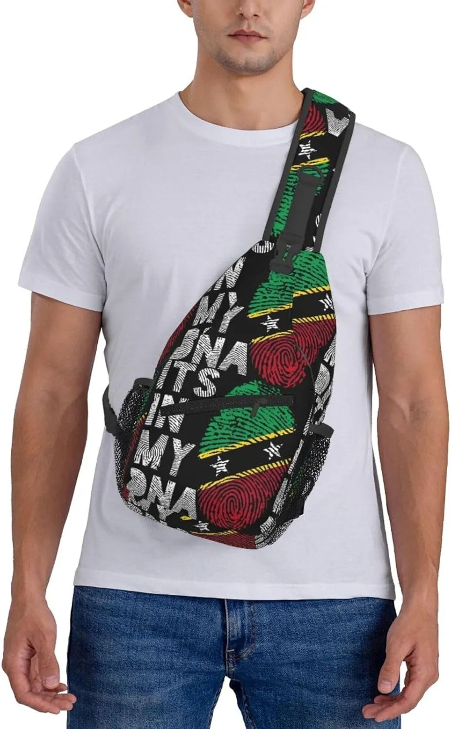 Saint Lucia Flag Sling Bag Adjustable Chest Bags Casual Crossbody Bag Travel Shoulder Backpack