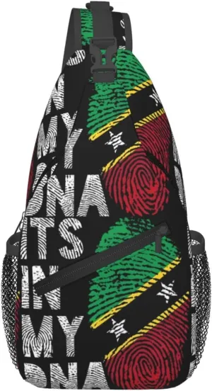 Saint Lucia Flag Sling Bag Adjustable Chest Bags Casual Crossbody Bag Travel Shoulder Backpack
