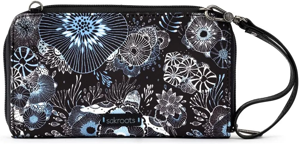 Sakroots Artist Circle Smartphone Crossbody in Eco Twill, Detachable Wristlet Strap