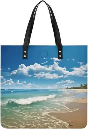 Sandy Beach Leather Handbags Crossbody Bags for Women Trendy Vegan Purses Shoulder Handbags with Wide Shoulder Strap And Zipper
